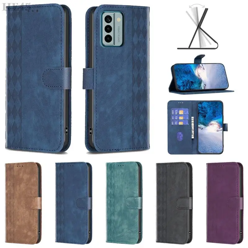 

Cover for Nokia G42, G22, G21, G11, G310, Nokia C32, C22, C12 Coque Skin Feel Luxury Flip Embossed Leather Wallet Phone Case