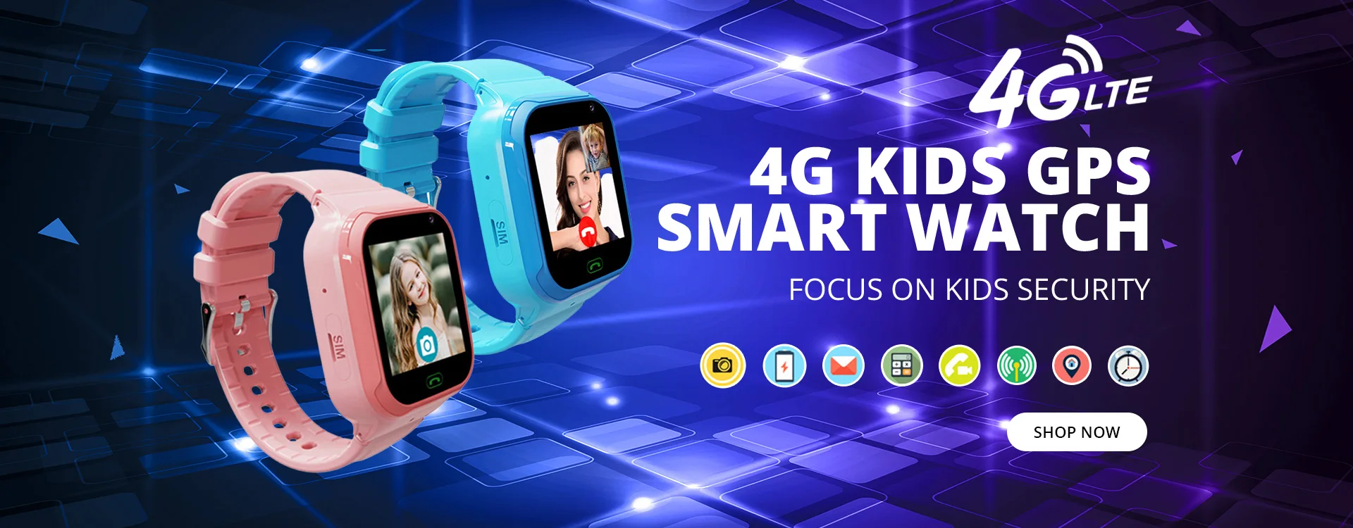 Kids Smart Watch Girls Boy Full Touch Video Call WIFI 4G Phone Watch SOS Camera Location Tracker