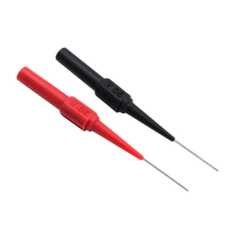 

2pcs Insulation Piercing Needle Non-destructive Multimeter Test Probes Red Black Safety Test Probe Pins For Auto Repair Diagnose