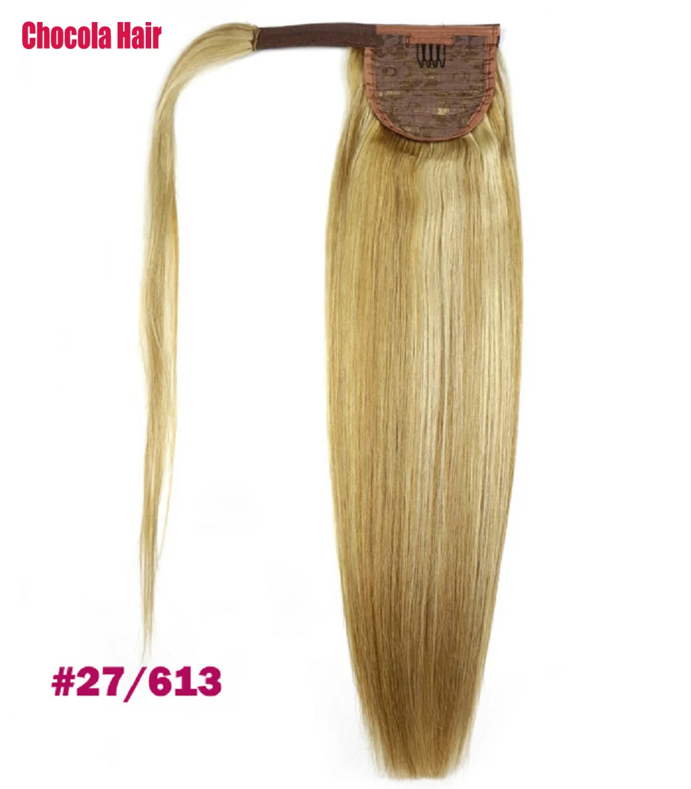 Chocola 100% Brazilian Remy Human Hair Ponytail  Extension 100g Magic Wrap Ponytail  Clip In Horsetail Stragiht