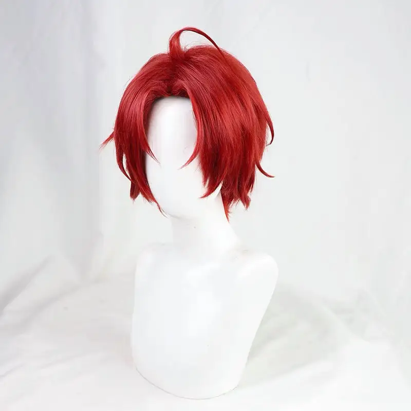 

Парик для косплея Shanks, мужской, короткий, Красный, термостойкий, искусственные волосы
