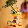 2024 Acrylic Dragon Baby Christmas Tree Ornaments Cute Dinosaur Pendant Xmas New Year Decorations Keychain Window Decor Gifts 3
