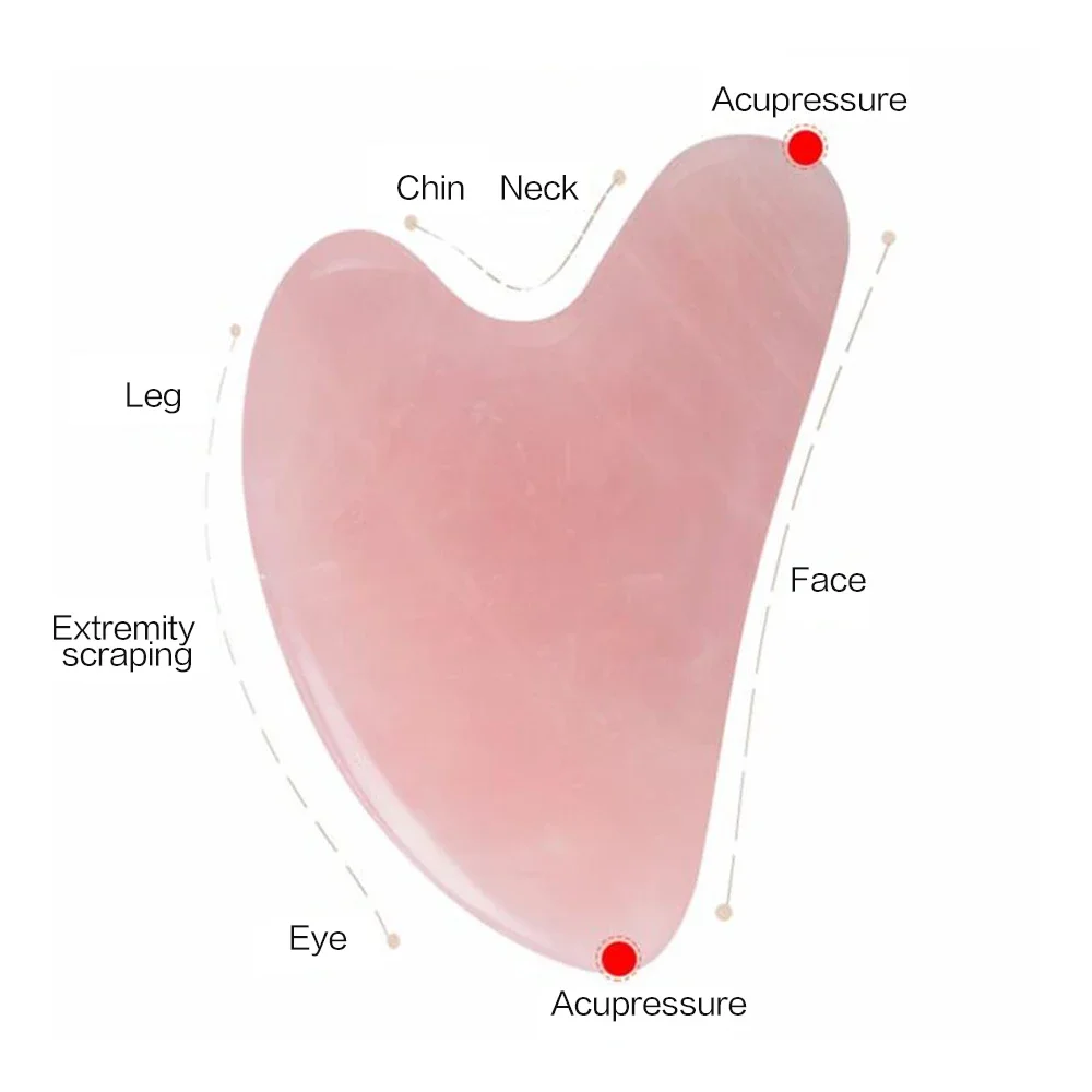 Natural Jade Gua Sha Scraper Board Massage Rose Quartz Jade Guasha Stone Face Massage Neck Skin Lifting Wrinkle Remover Tool