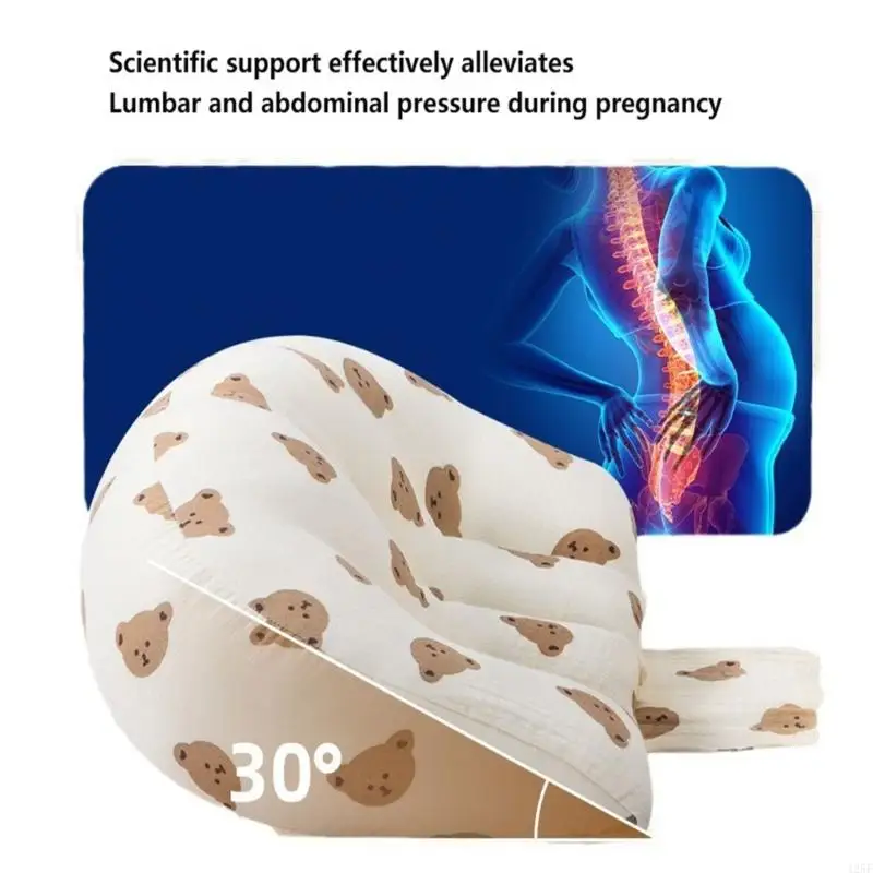 Maternity Lumbar Support Pillow Soft Cotton Pregnancy Cushions Expectant mother Comfort Pillow for Sleeping Relaxation 425F