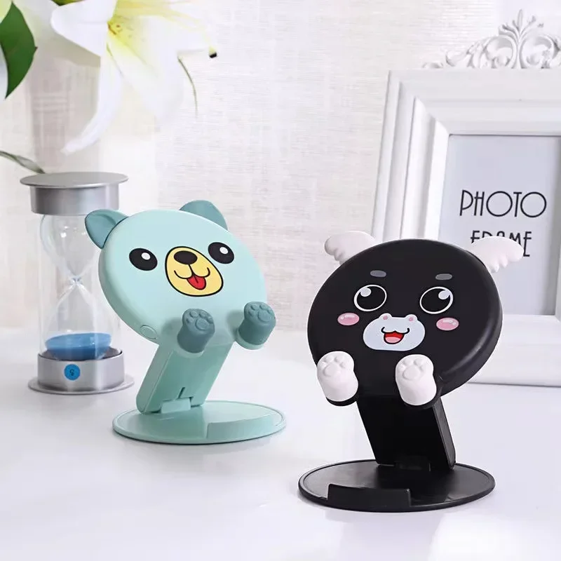 Desktop Tablet Holder Kawaii Cell Phone Extend Support Foldable Mobile Phone Holder Stand for iPhone iPad Adjustable Organizer