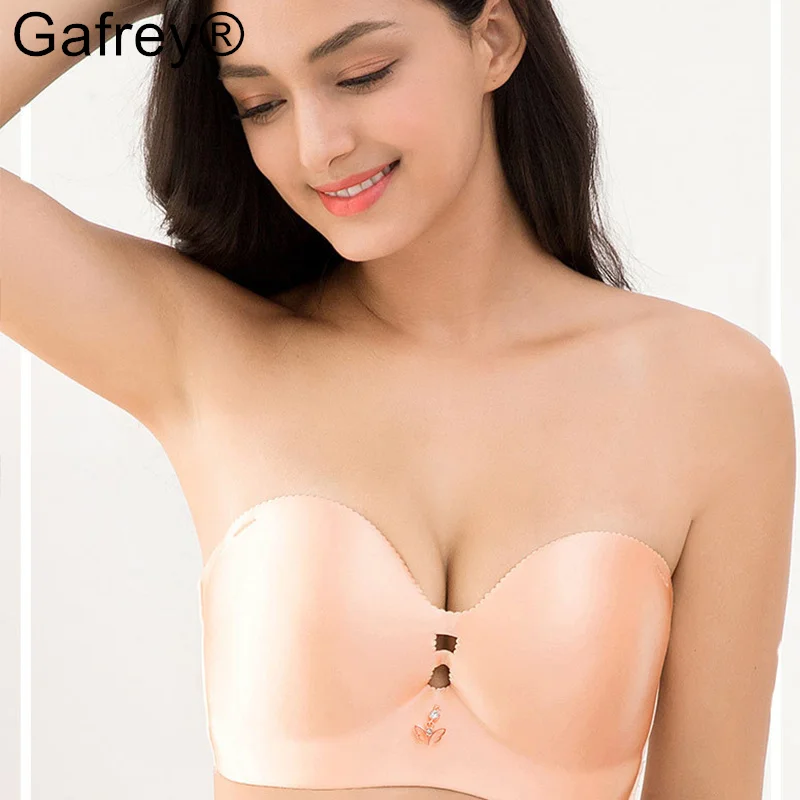 

Gafrey Plus Size Strapless Bras For Women's Push Up Bra Seamless Female Tube Top Invisible Bralette E Cup Leopard Sexy Lingerie