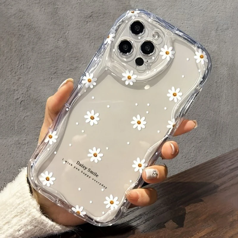 Clear Chrysanthemum Design Protective Phone Case for Oppo A54 4G (1)