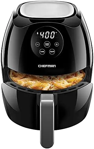 

Quart Air Fryer Oven with Space Saving Flat Basket, Oil Free Hot Airfryer with 60 Minute Timer & Auto Shut Off, Dishwasher S