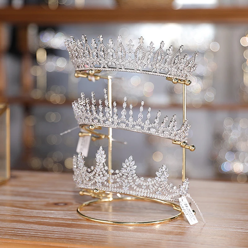 Tiara Corona De Cristal Para Novia - Con Diamantes De Imitación, Aleación Dorada, 15x9 Cm, Ideal Para Bodas Y Fiestas