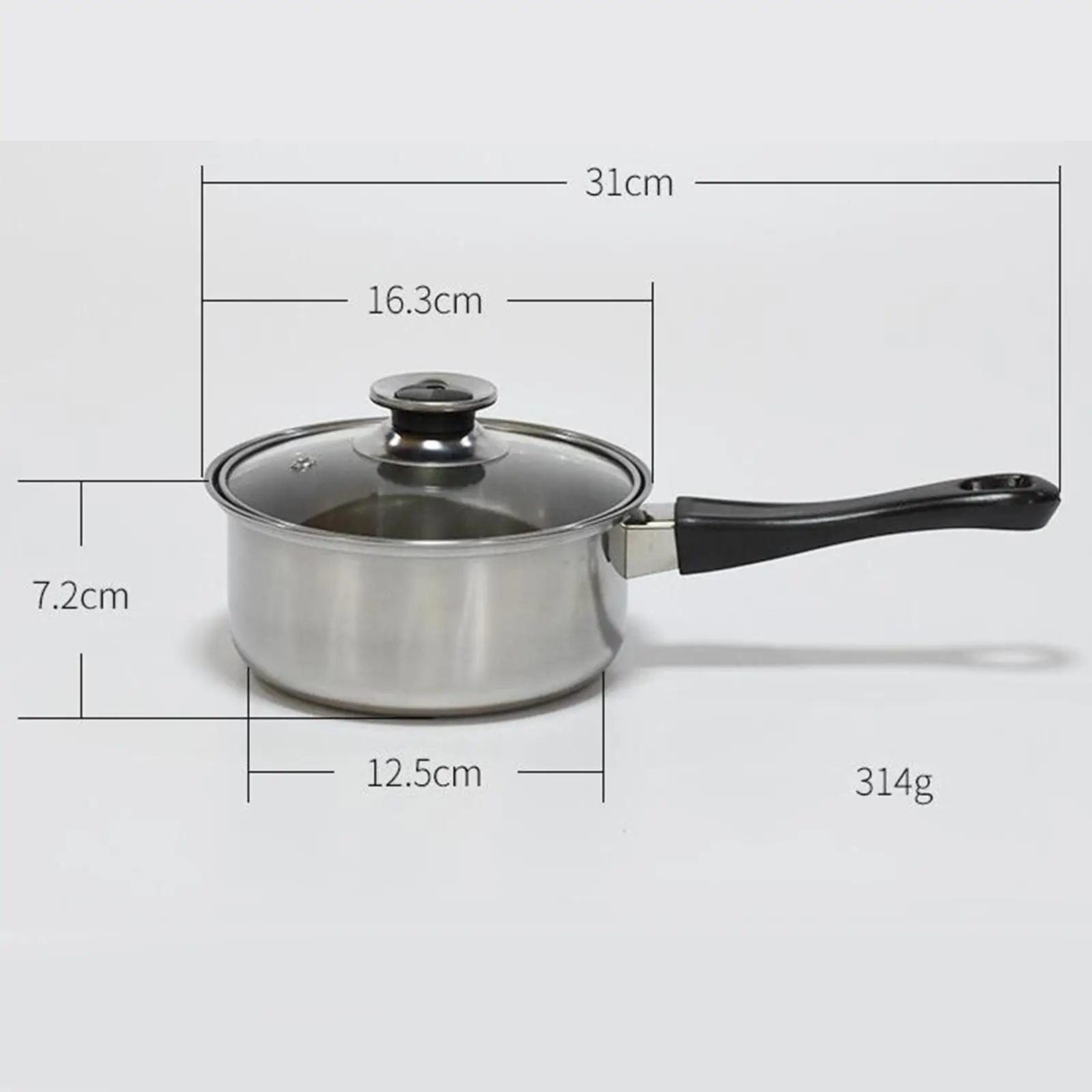 Kitchen Cookware Sets Saucepan Comfortable Grip Stainless Steel Kitchen Cooking Pot for Indoor Restaurant Hiking Camping Gravies