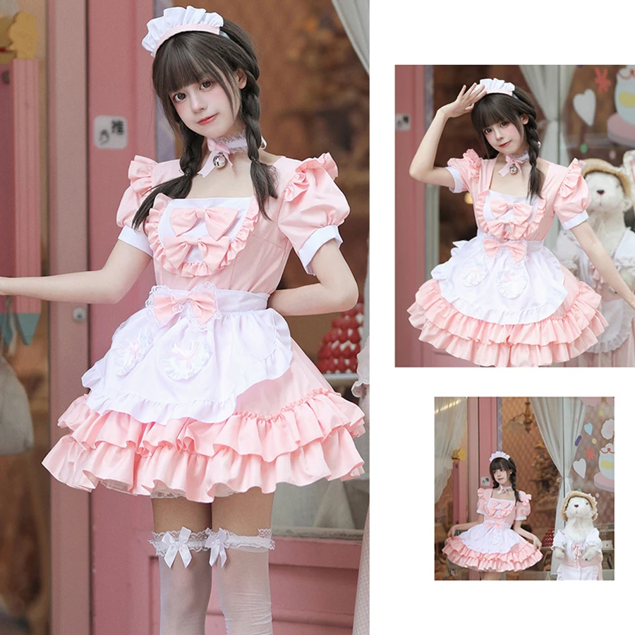 Sweet Cute Lolita Dress Maid Dress Maid Cosplay Costume Kawaii