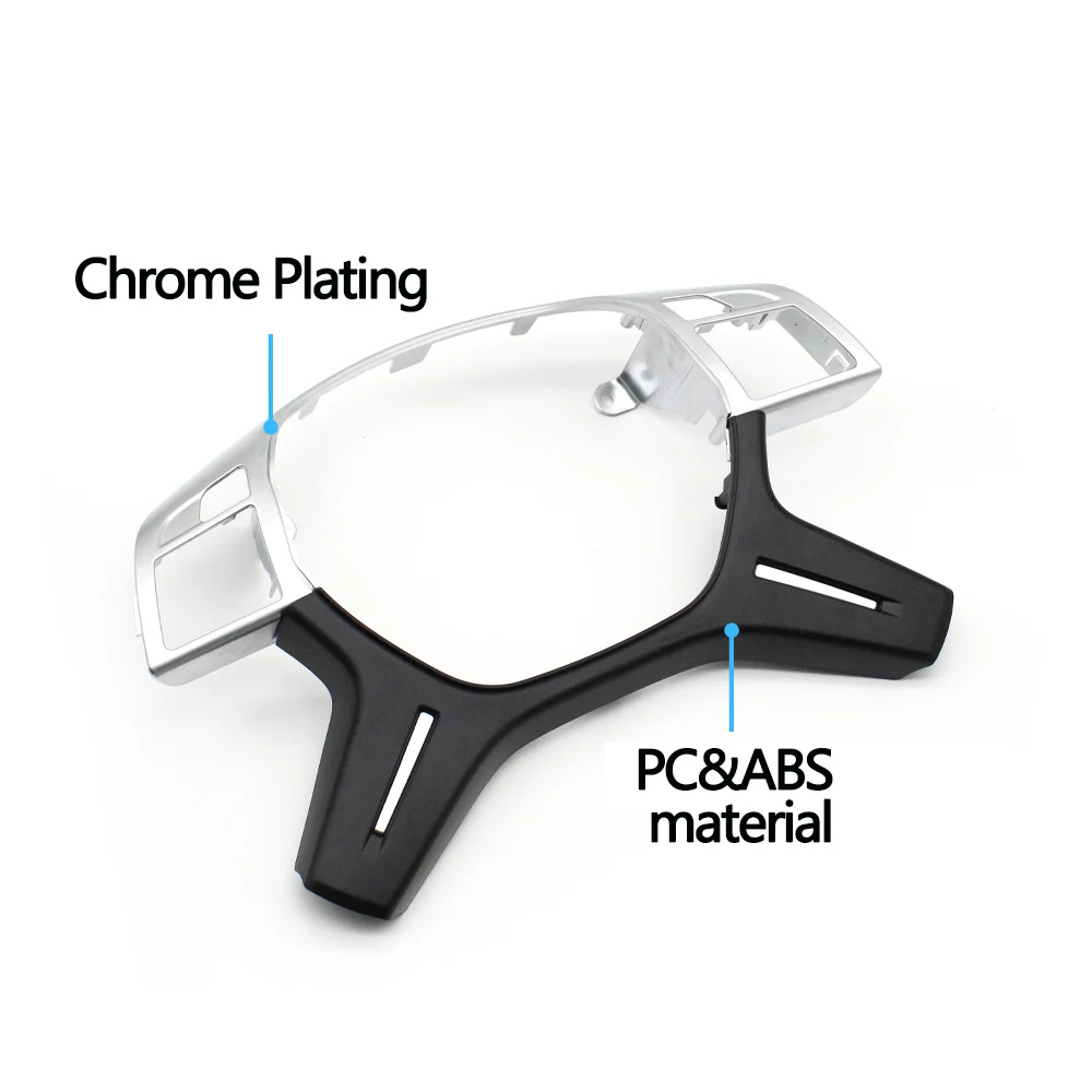 Ziciner 12 Copripulsanti Volante In Alluminio Per Mercedes Classe A, B, C, E, G, GLK, GLA, CLA, CLS, SL (2010-2018) - Decorazioni Interne Argento - 4