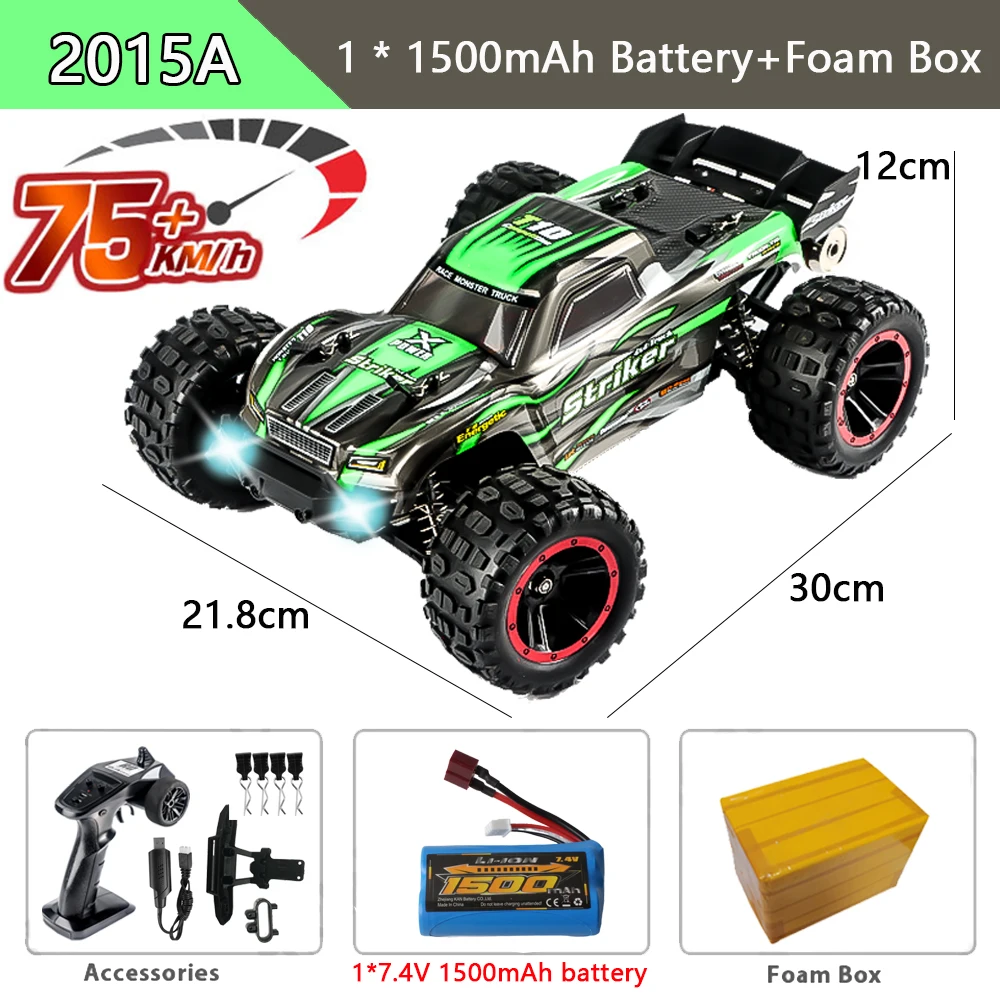 Hbx 2105a t10リモートコントロールカー,1:14 75km/h rc,4輪