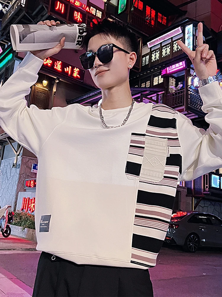 

Spring and Autumn Round Neck Sweatshirt Men Trend Brand American Retro Loose Versatile Top Trendy Couple Hoodie Long Sleeve K09