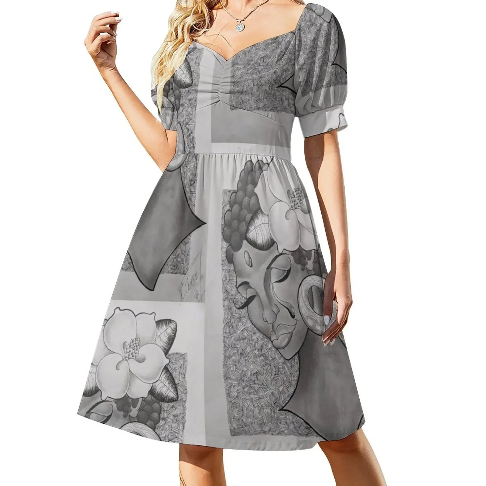 thumbnail image 1 of Lágrimas de un vestido de manga corta Ropa de mujer Vestido de mujer chic y elegante Vestidos de baile, 1 of 7