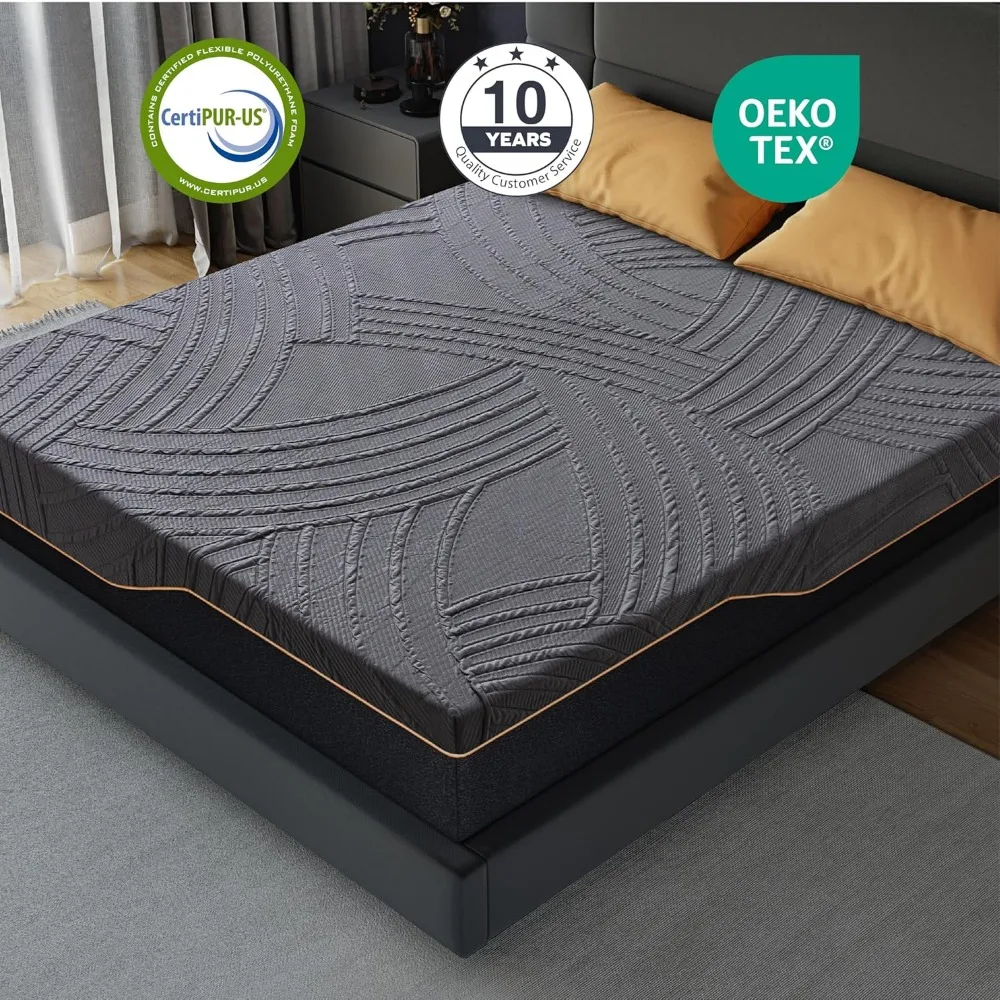 Full Firm Mattress 14 Inch, Copper-Gel Memory Foam Mattresses in A Box, Cooling Knit Fabric Cover, Full Size Mattress 4