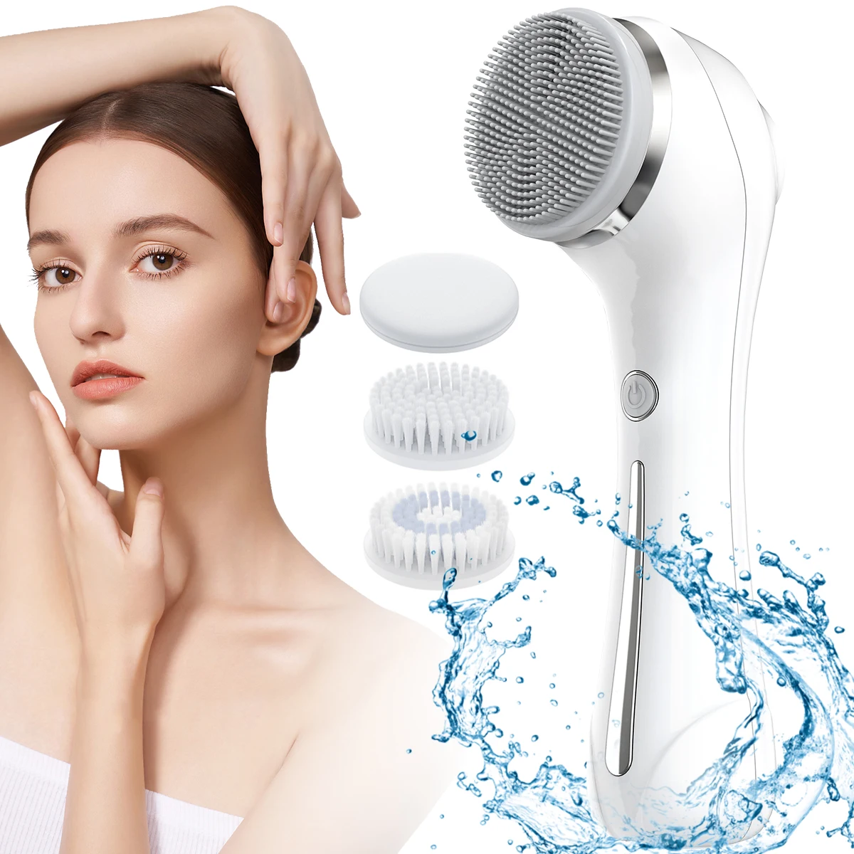 

Electric Facial Brush Waterproof Face Cleansing Brush Pore Cleaner Exfoliator Remove Blackheads Face Scrub Brush Skin Care Tools