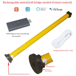 Automatic Electric Roller Curtain Motor for 36mm 37mm 38mm Tube Blinds Shutters Control by Switch Suit for 110V to 240V