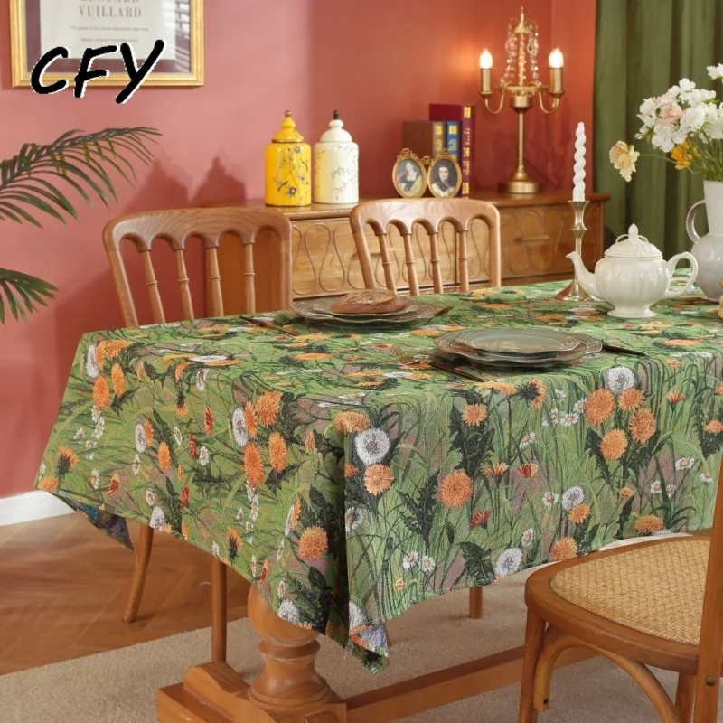 

American Vintage Bird Prints Coffee Tables Waterproof Table Cloth Linens Rectangular Tablecloths for Dining Desks Room Decor