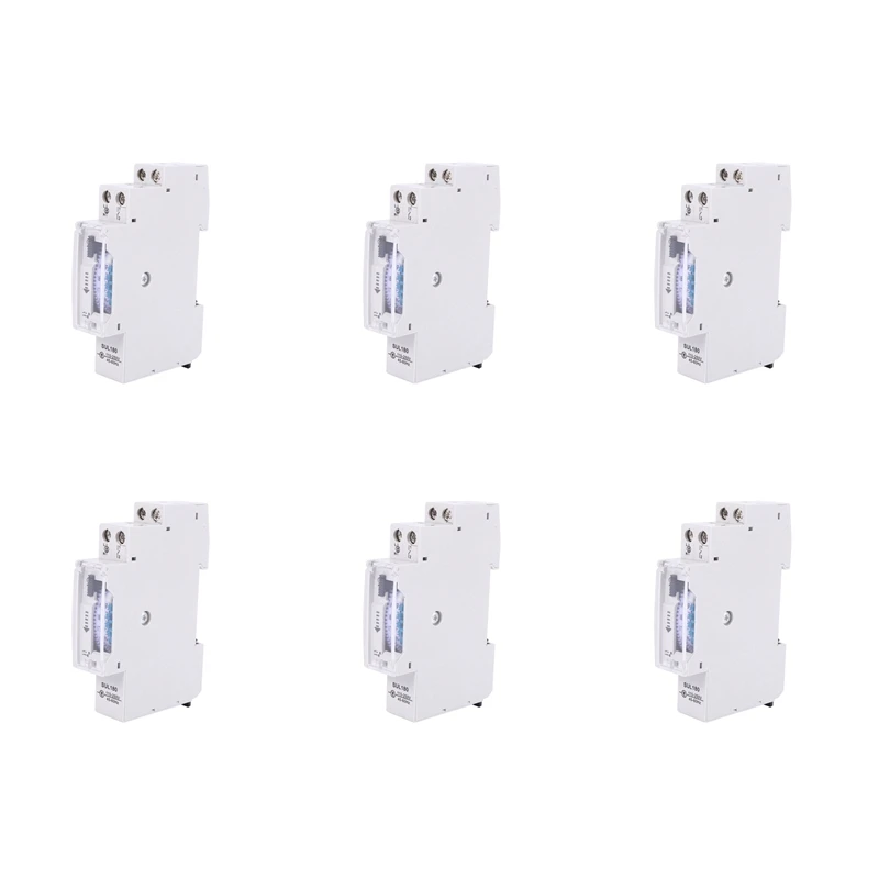 

6X SUL180A 15 Minutes Mechanical Timer 24 Hours Programmable Din Rail Time Switch Relay Measurement Analysis Instruments
