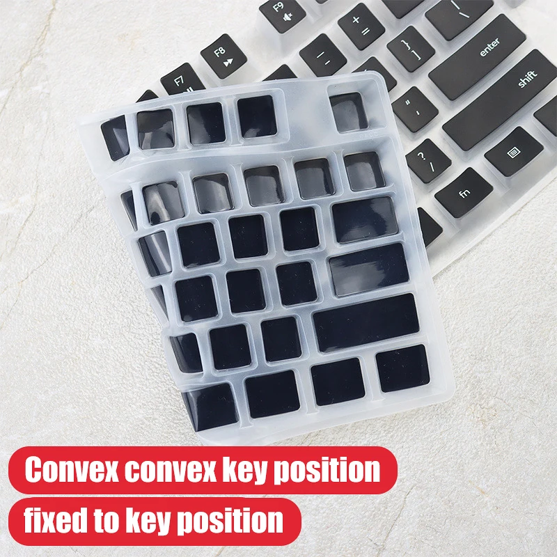 Enhanced Transparent Waterproof Silicone Keyboard Cover - Clear/Black/Pink