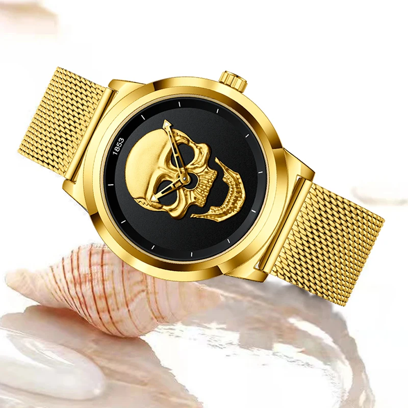 LIGE Creative Skull Design Watch Ladies Top Brand Luxury Women Watch Fashion Waterproof Quartz Watches For Women Montre Femme 2
