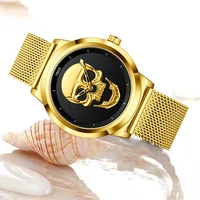 LIGE Creative Skull Design Watch Ladies Top Brand Luxury Women Watch Fashion Waterproof Quartz Watches For Women Montre Femme 2