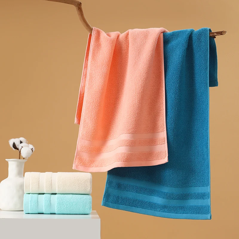 2pcs 100% Cotton Adult Large Bath Towels Men';s and Women's Large Bath Towels Cycling Towel 70x140cm