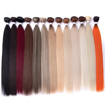 Straight Hair Bundles Salon Natural Hair Extensions Fake Fibers Super Long Synthetic Yaki Straight Hair Weaving Full to End 1