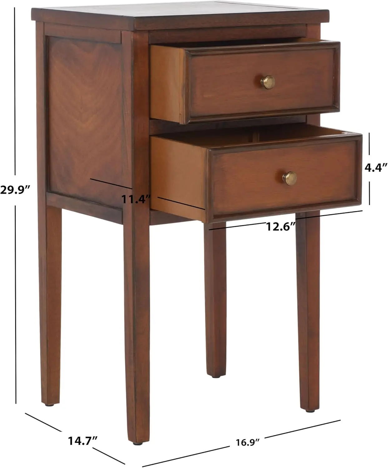 American Homes Collection Toby Filbert End Table, Brown