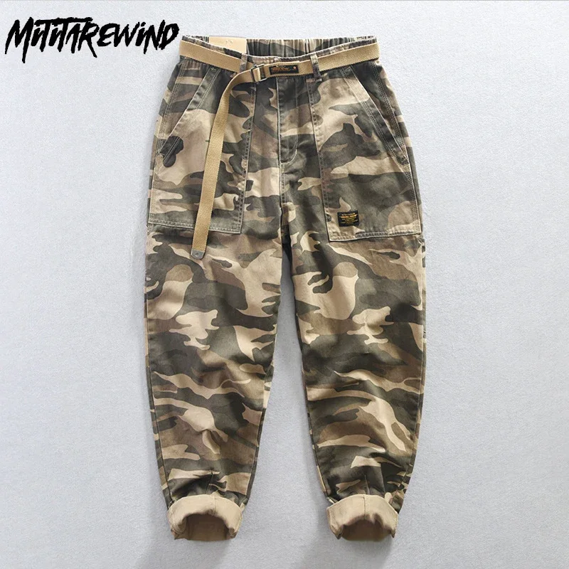 

New Tactical Pants for Men Four Seasons Outdoor Casual Japanese Cargo Pants Cotton Camouflage Pants Fashion Loose Pant