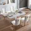 Dining Chairs Set of 6, Luxury Velvet Tufted Legs & Nailhead Trim, Back Lion Head Pull Ring & Rhomboid Pattern, Kitchen Chairs 6