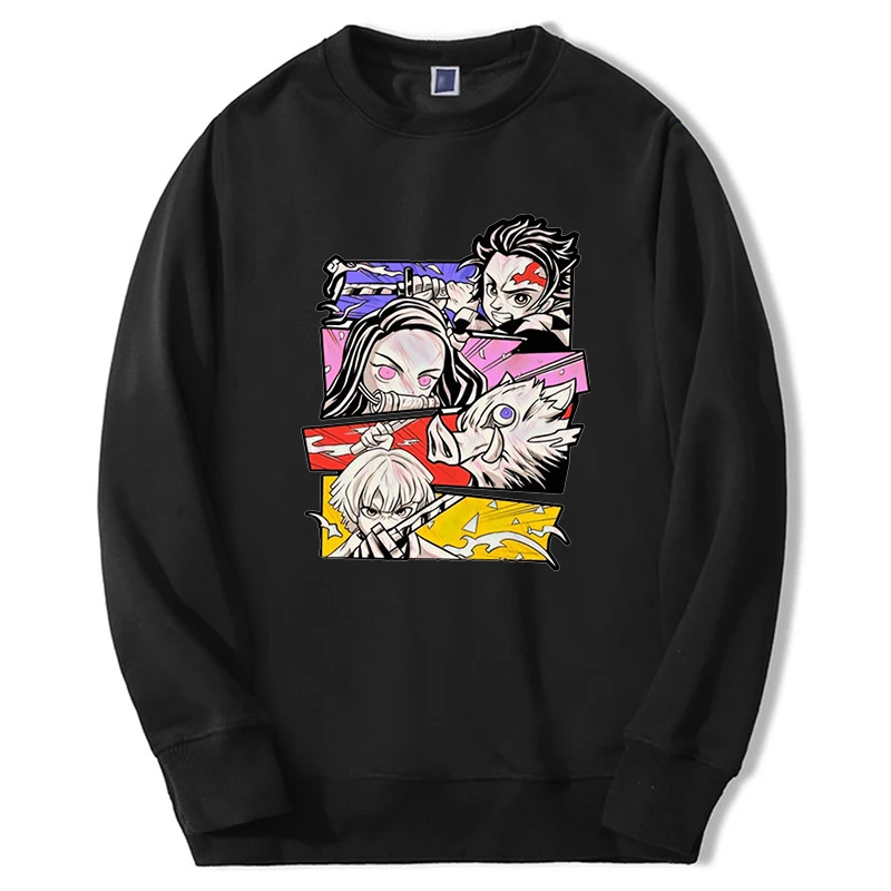 

Demon Slayer Sweatshirts Hoodies Mens Tanjirou Japan Mangas Anime Graphic 2024 Sudaderas Round Neck Hip Hop Round Neck Moletom