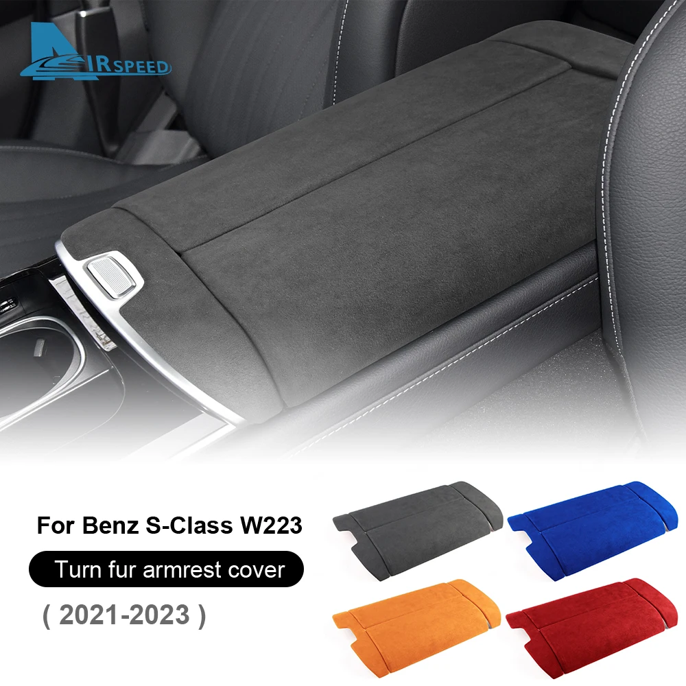 

Italy Super Suede Car Center Console Armrest Cover for Mercedes Benz S Class W223 2021 2022 2023 Trim Interior Accessories