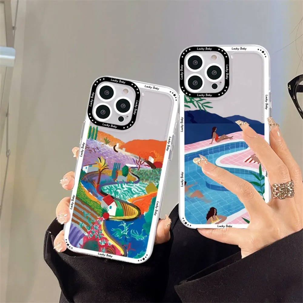 David Hockney Art Phone Case For Samsung A 10 20 30 70 13 21 32 72 22 51 52 53 71 73 32 4g 32 5g Fundas