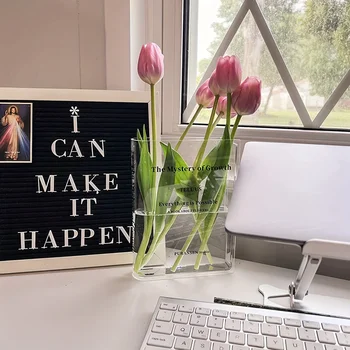 책 모양 꽃병, 투명 책 꽃병, 아크릴 책 꽃병, 성장 책 꽃병, 미스터리 상품 이미지