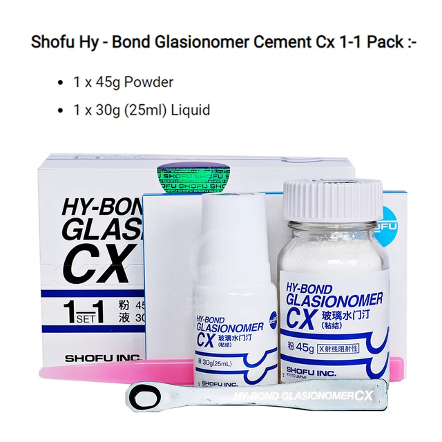 Shofu CX HyBond Glasionomer Glass Ionomer Luting Cement Dental Glue For