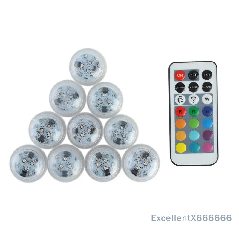 LED 수중 조명 IP68 방수 다색 수중 램프 수영장 수족관 연못 분수 꽃병 장