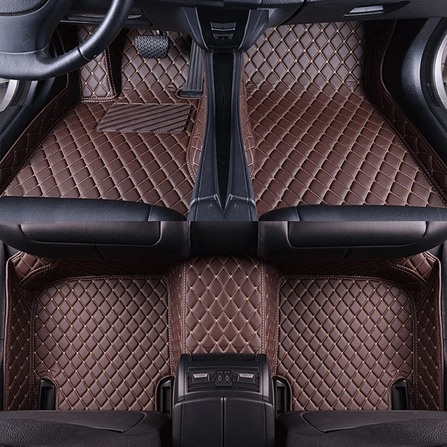 Tapis de sol de voiture en cuir personnalisé, tapis durables