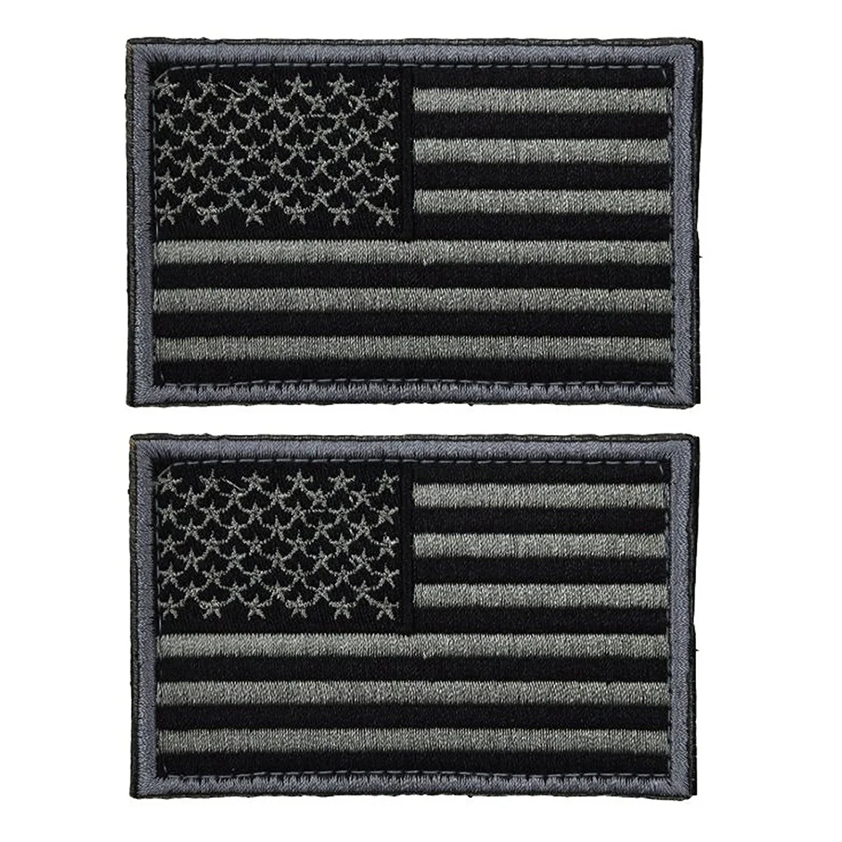 

2pcs Adhesive USA Flag Patch Hook Loop American Patch Uniform Backing Grey Flag for Backpacks Caps Hats Jackets Pants