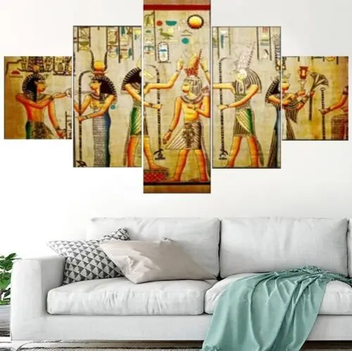 

5Pcs Ancient Egypt Canvas Paintings Wall Poster Pictures Art HD Print 5 Pieces Home Decor No Framed 5 Panel Room Decor Modern