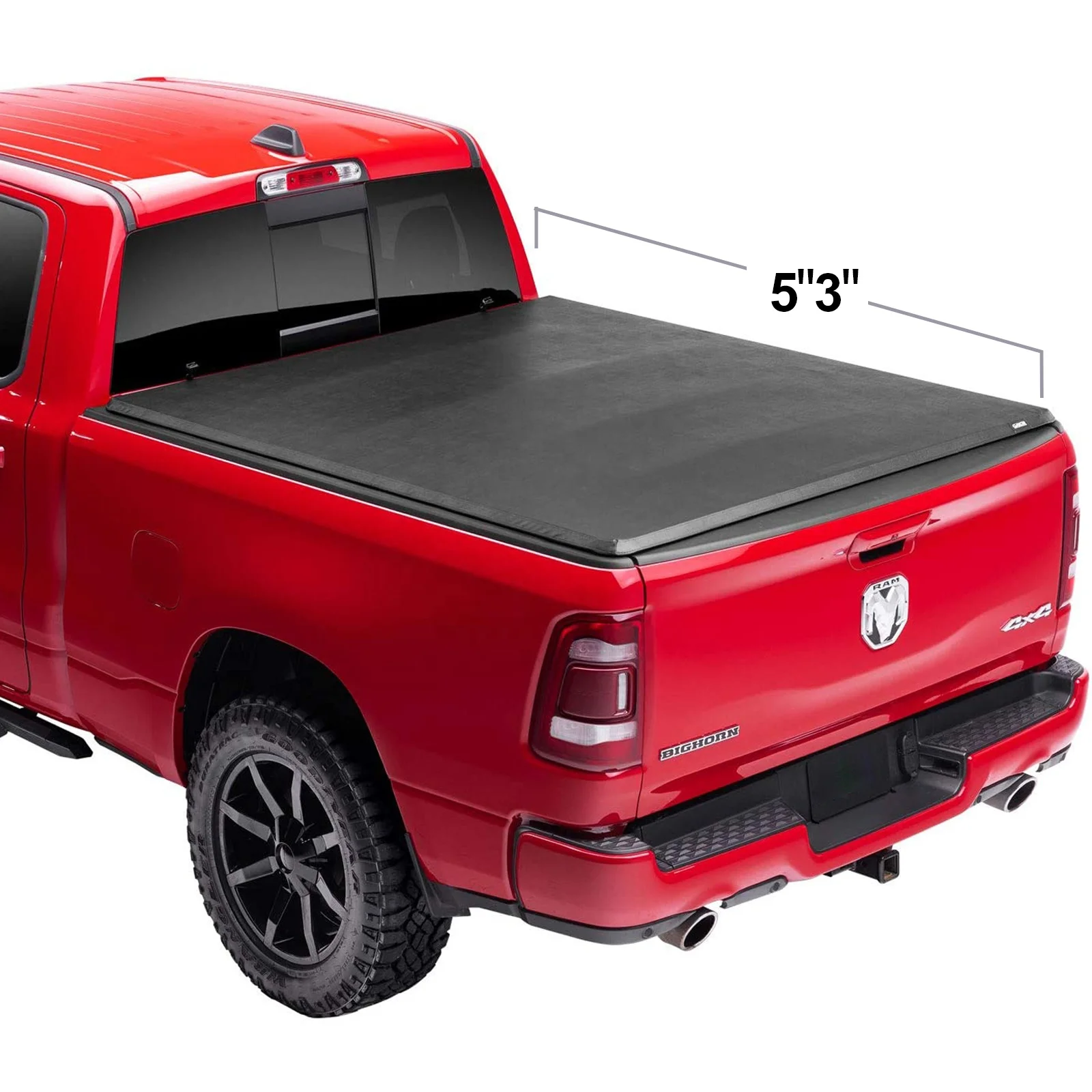 

Factory Wholesale Soft Three-fold Truck Bed Cover for Dakota Crew Cab Extra Short 5'3"