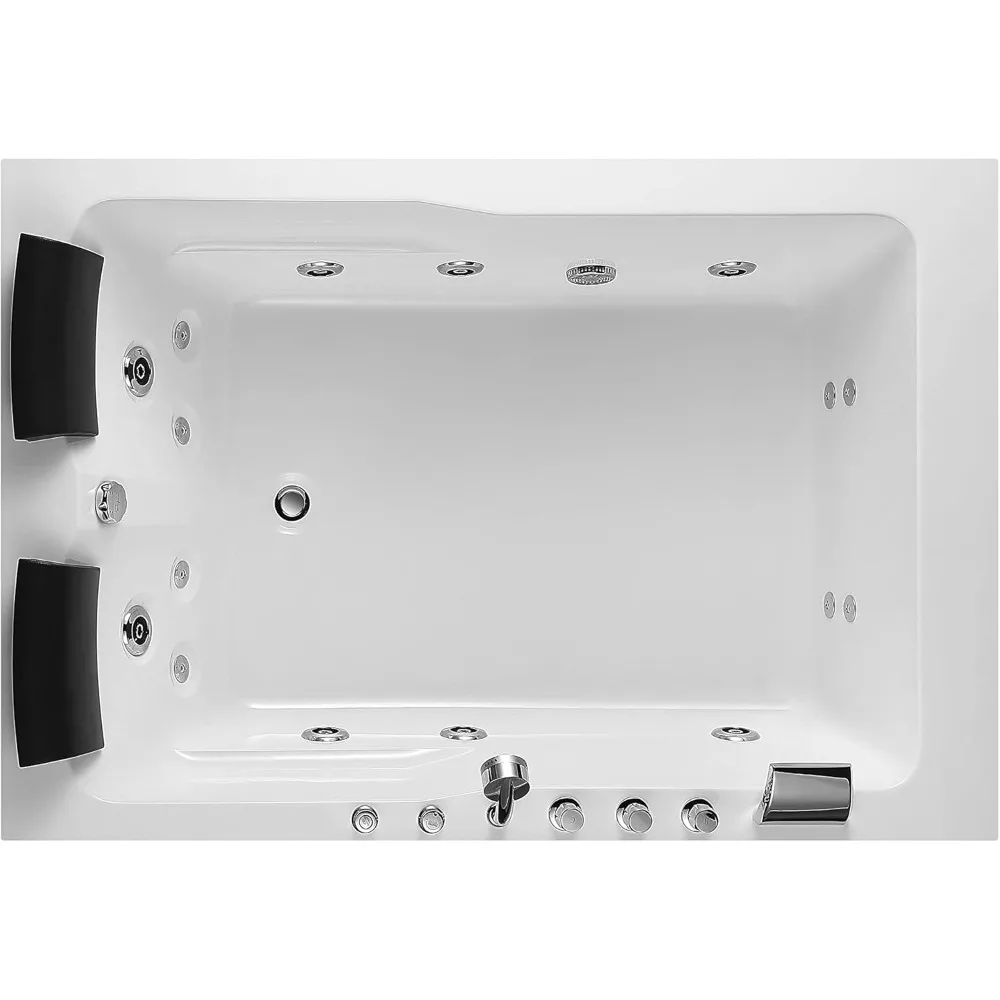 2 Person Whirlpool Bathtub,71” Whirlpool Tubs with 16 Jets,Jetted bathtub,Acrylic SPA Bath Tub,2 Person Hydro Massage Bathtub 2