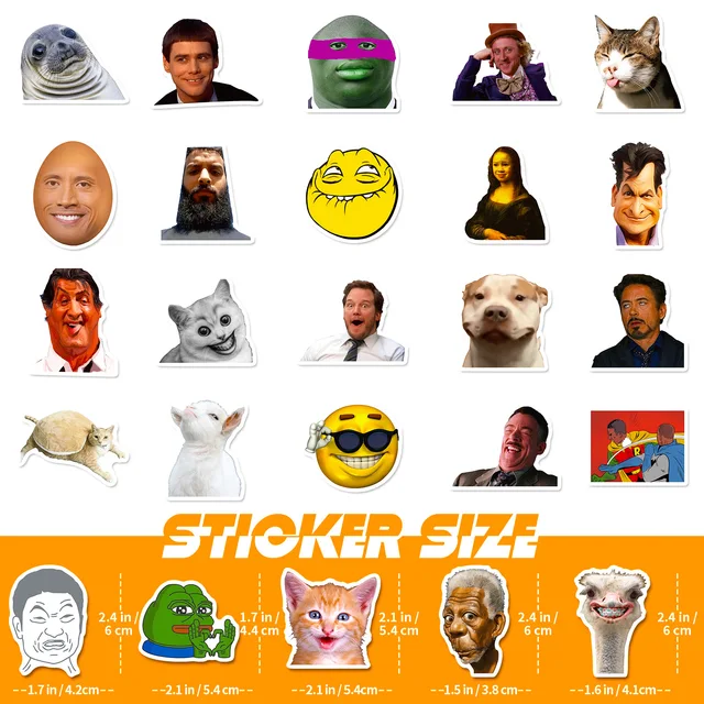 100 Adesivi Divertenti Meme - Decalcomanie Vinile Per Laptop, Skateboard, Auto