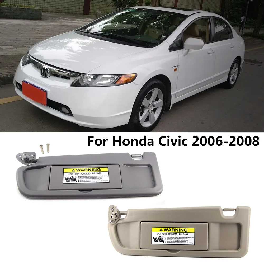 Left Right Driver Side Sunshade Car Front Sun Visor Shield For Honda Civic 2006-2008 Block Shade Sunviso Warm Grey Accessories