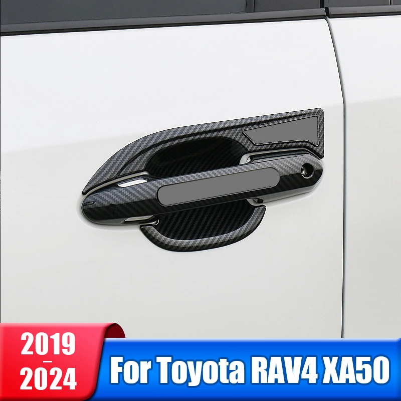 thumbnail image 2 of Cubierta protectora para manija de puerta de coche, moldura para Toyota RAV4 2019 2020 2021 2022 2023 2024 RAV 4 XA50, accesorios híbridos, 2 of 5