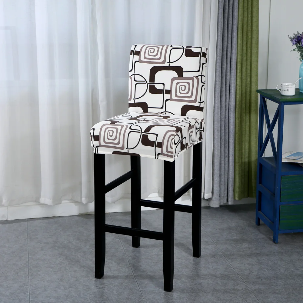 Stretch Bar Stool Slipcover - Removable Furniture Seat Cover for Counter and Pub Chairs