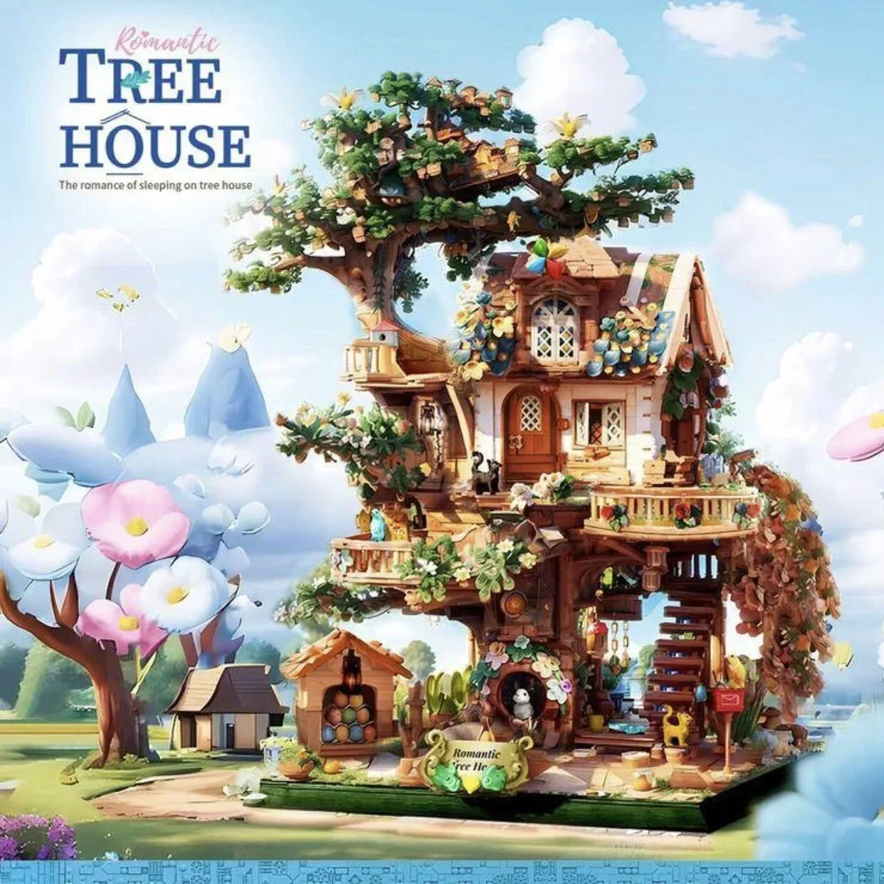 

3196pcs Mini Tree House Building Blocks Two Colors Architecture City Street View Assemble Bricks Collection Adult Toys