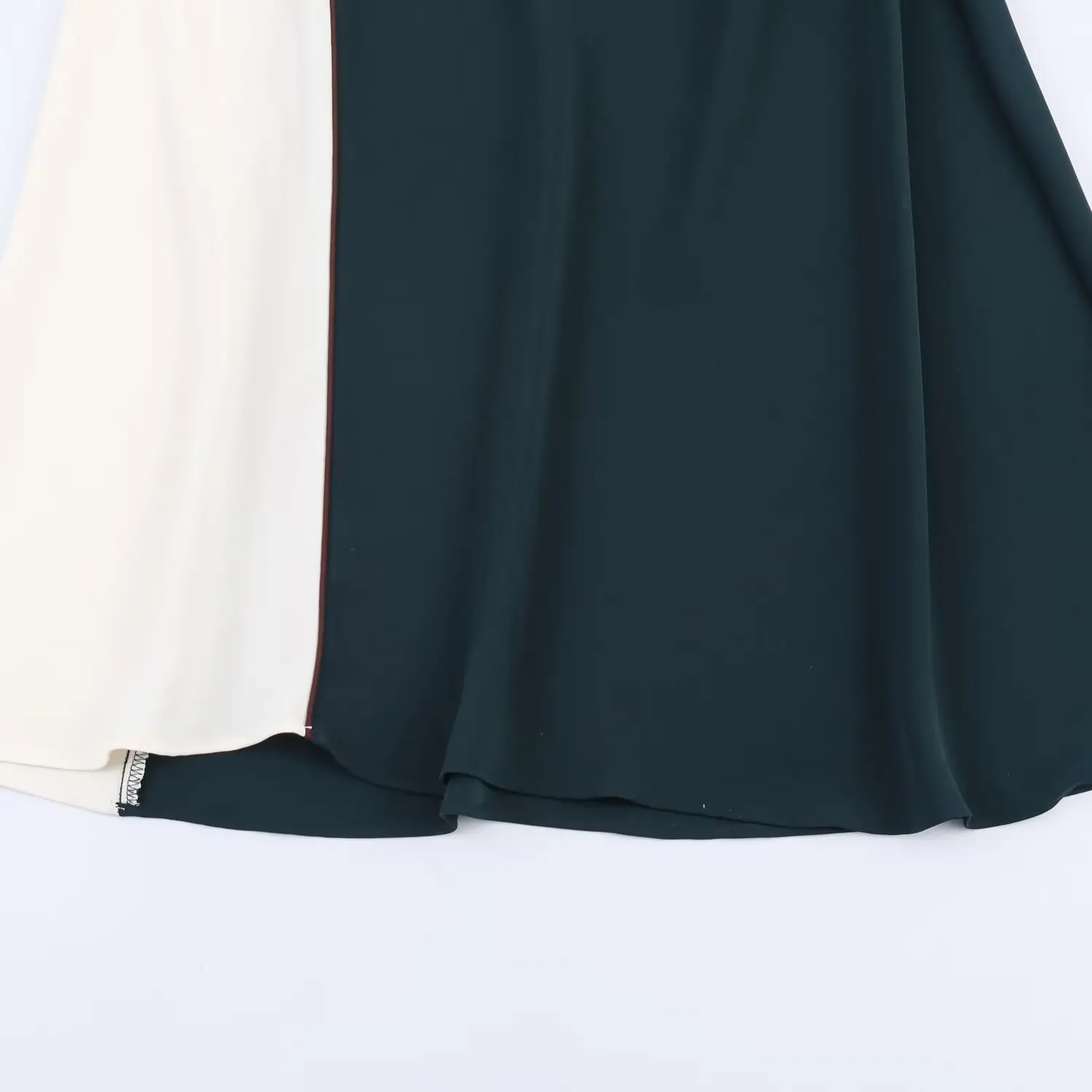 Women Contrasting Color Design Fashion Sexy Shoulder Length Skirt Slim Fit Elegant Midi Dress Lady High Street Date Party Dress