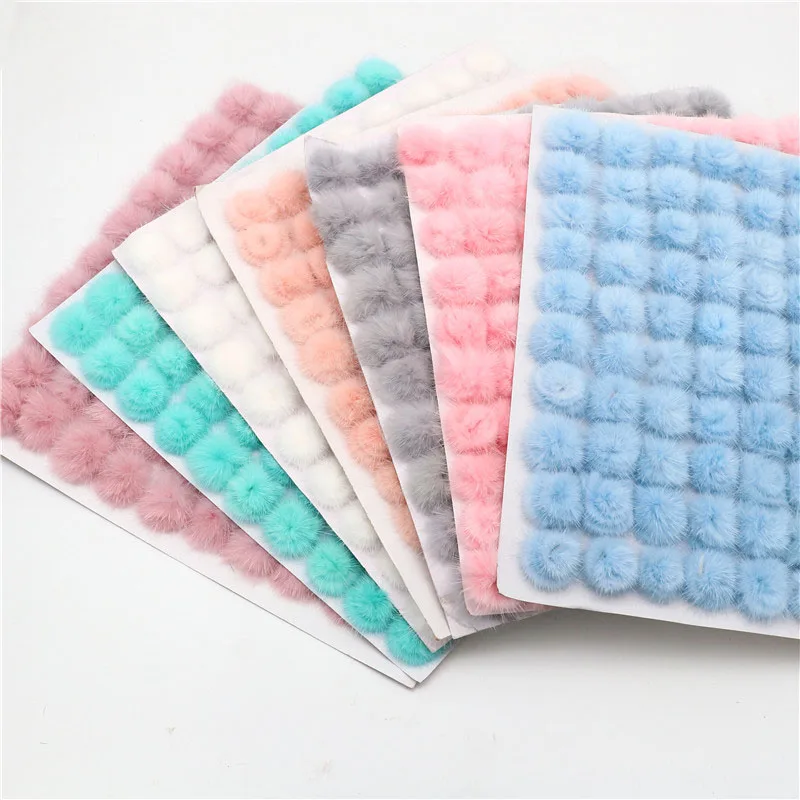 Craft Supplies Pom Poms Craft Supplies Fluffy Ball Accessories 3cm Pompoms Ball 30mm Real Mink Fur Pompom 30mm Pom Pom Balls for Sewing Keychain Hats DIY Jewelry Crafts Materials